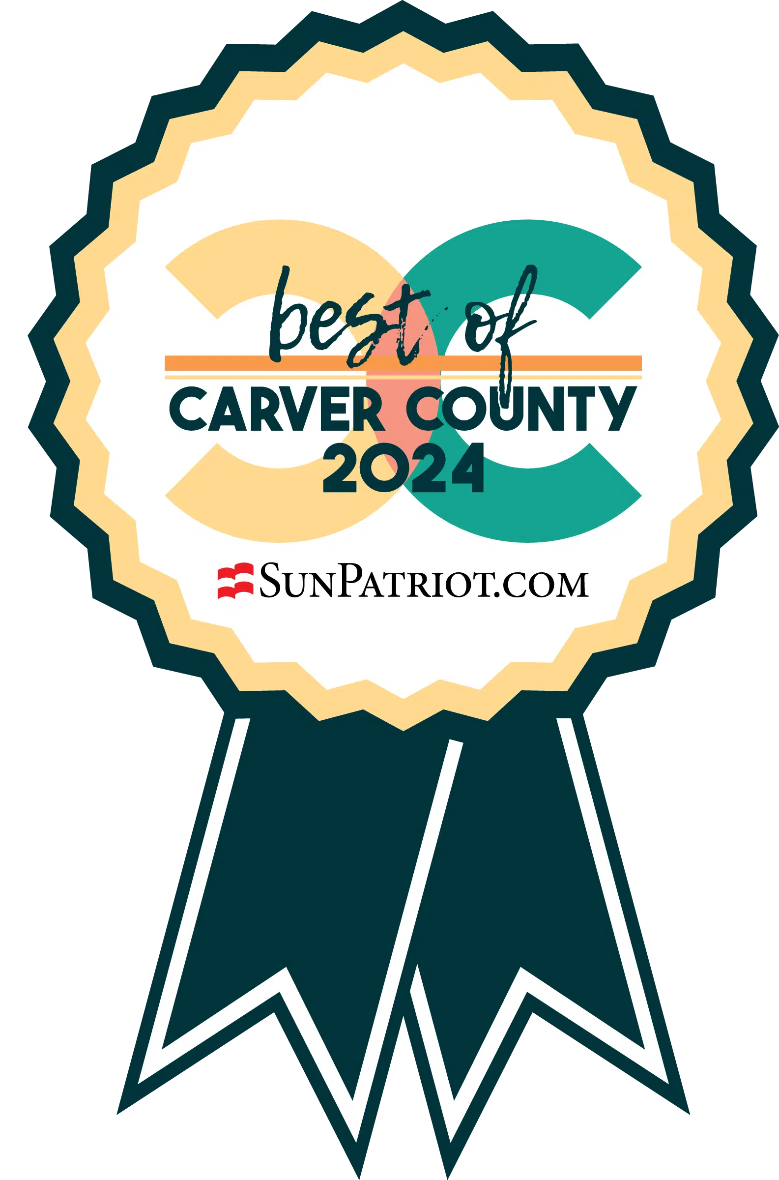 Best of Carver Ribbon.2024 Best of Carver County 2024 ribbon graphic.