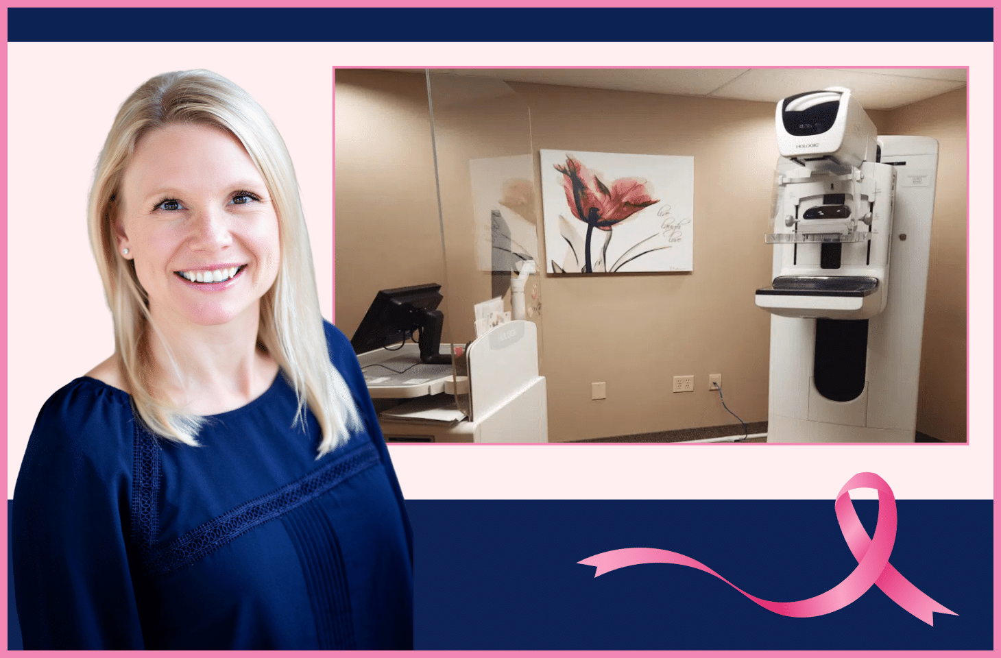 Lakeview surgeon, Dr. Dawn Stapleton and Lakeview's 3D mammogram imaging room.