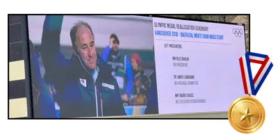 Dr. James Carrabre as seen on TV at the 2026 Olympics.