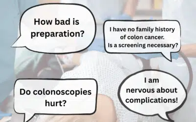 Graphic of common colonoscopy questions.