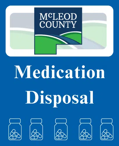 McLeod County medication disposal graphic.