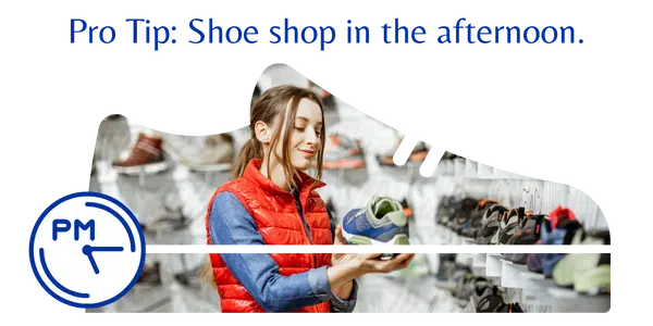Woman shoe shopping in the afternoon.