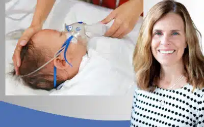 Image of infant being treated for RSV.