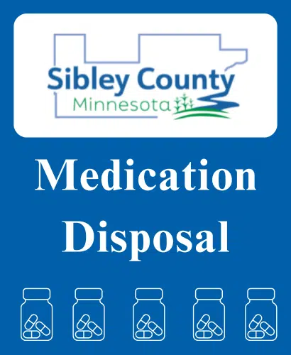 Sibley County medication disposal graphic.