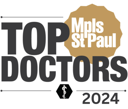Mpls St. Paul Top Doctors Award emblem.
