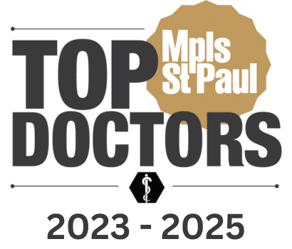 Mpls St. Paul Top Doctors Award emblem.