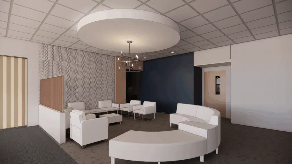 Rendering of the new Women's Health waiting room in Waconia.