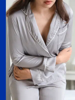 Woman with menstrual cramps.